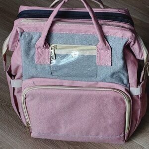 WiseWater Diaper Bag Backpack Changing Station USB Changing Port Pink